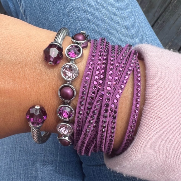 Swarovski Touchstone Wrap-Star Bracelet Amethyst - Picture 2 of 6